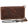 "Leonidas" Leder Portemonnaie Herren mit Kette RFID