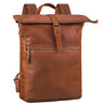"Tacoma" Leder Rolltop Rucksack Damen Herren für 17 Zoll Laptop