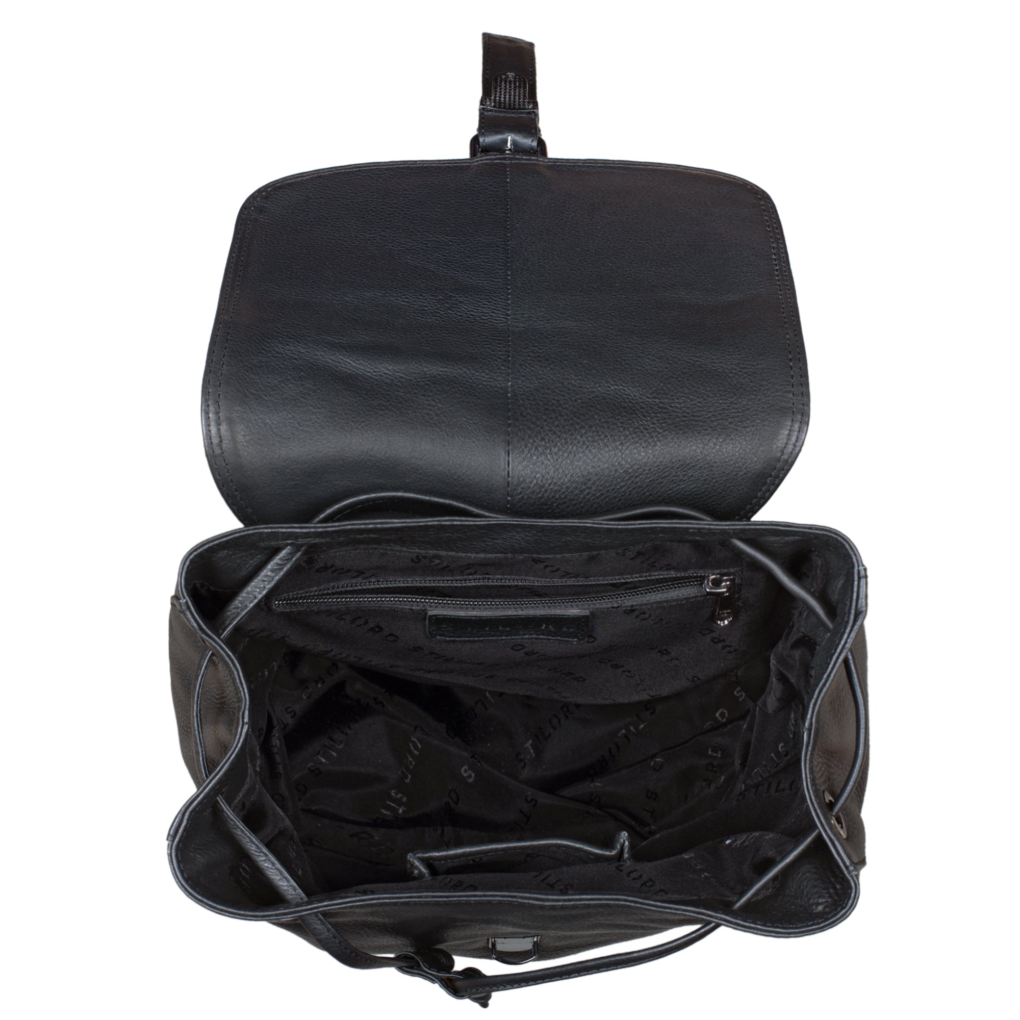Schwarz leder Daypack Damen