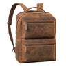 damen rucksack mit laptopfach leder uni braun